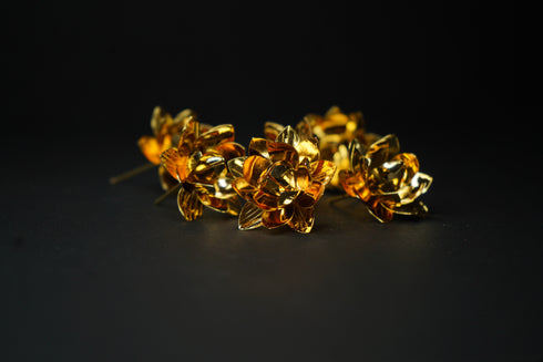 Pure Silver Golden Lotus Flowers 9.16g (Pack of 1)